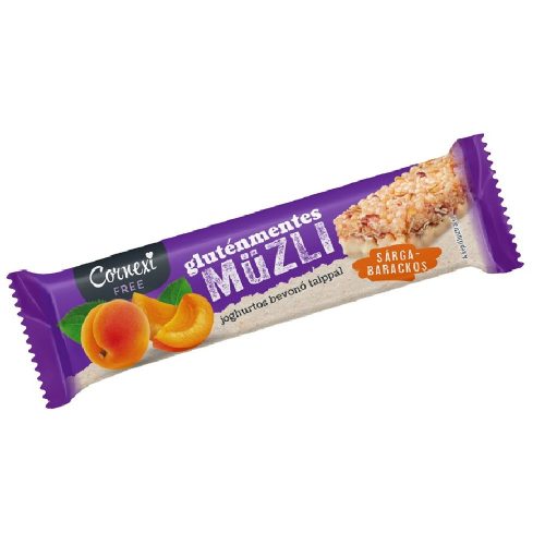 Cornexi gluténmentes müzliszelet sárgabarackos, joghurtos tejbevonó talppal 25 g
