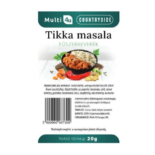 Multi 4u countryside tikka masala fűszerkeverék 20 g