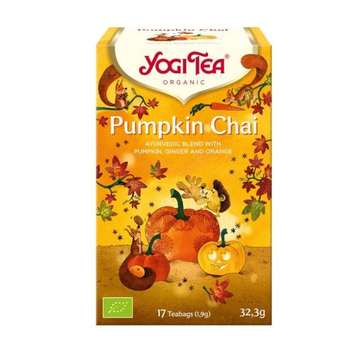 BIO Sütőtökös chai tea 17x1,9g Yogi Pumpkin Chai