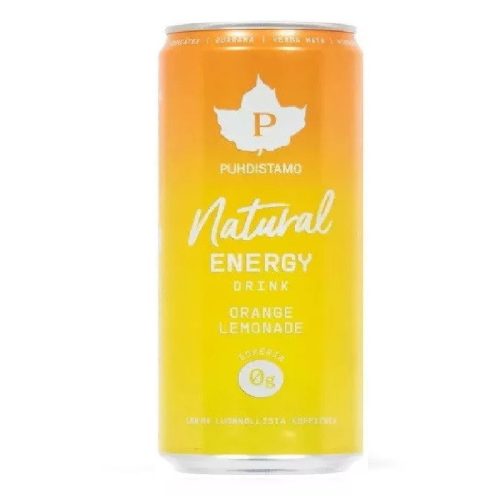 Puhdistamo Natural energy 330ml narancs- limonádé ízű természetes energiaital DRS