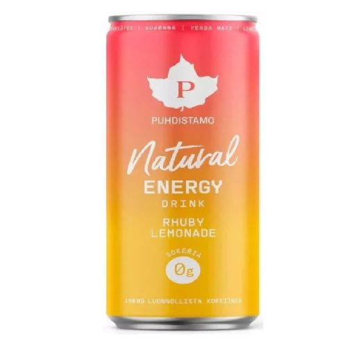 Puhdistamo Natural energy 330ml rhuby limonádé természetes energiaital DRS