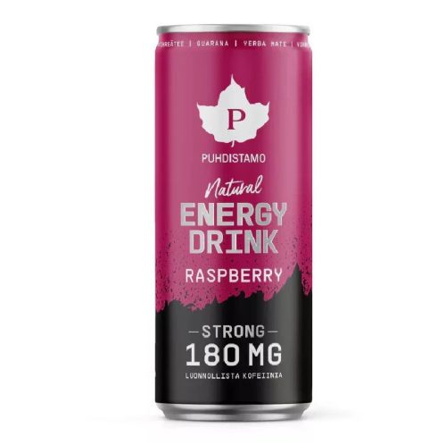 Puhdistamo Natural energy 330ml málna ízű természetes energiaital DRS